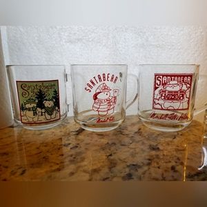 Marshall Fields vintage holiday glass mugs